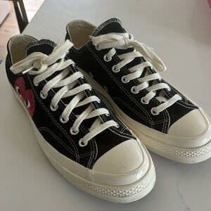 Converse comme des garcons chuck taylor heart low top size 10 men’s